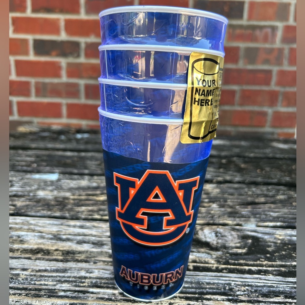 NWT Capitol Cups Auburn Tigers Set (4) of 3D Holographic Spirit Cups NCAA  G2